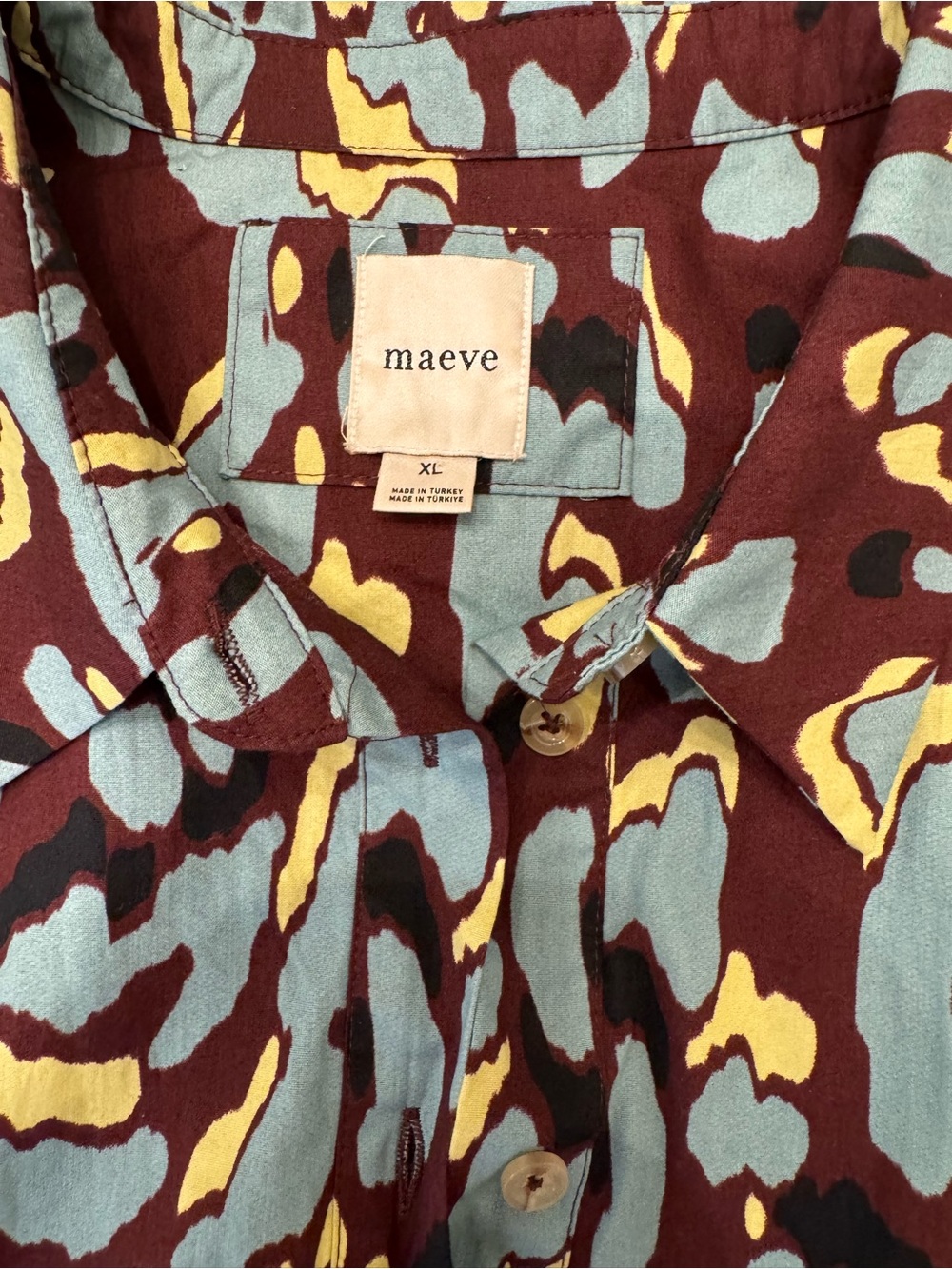 Anthropologie Maeve The Bettina Tiered Midi Shirtdress - Abstract Size XL - Picture 6 of 7